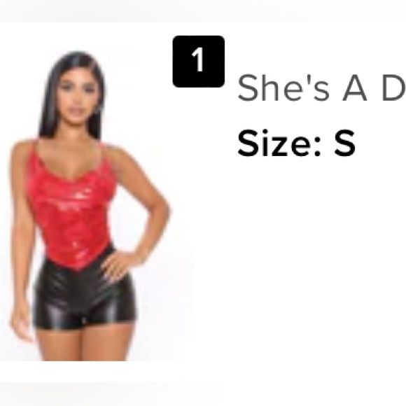 Fashion Nova, chrome red Tank top, never worn, new, size small, adjustable - Picture 8 of 9